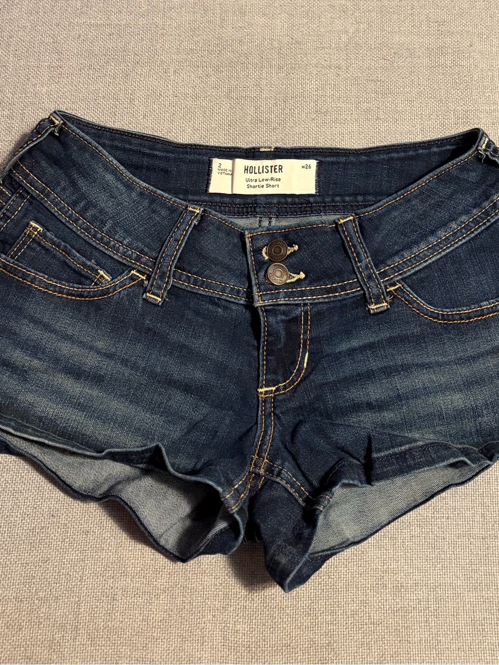 Hollister Dark Indigo Denim Short Shorts